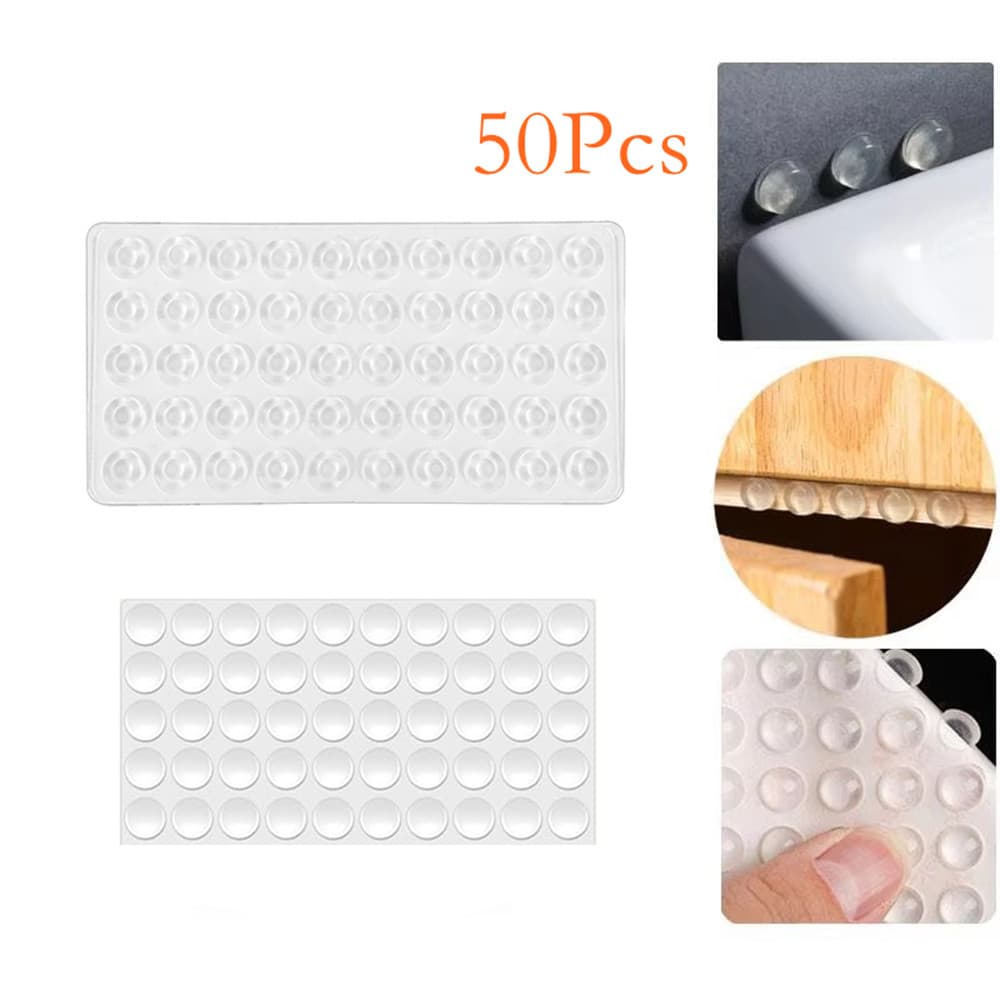50 Pçs/Folha De Borracha Silicone Anti-Colisão Partícula Auto Adesivo Transparente Móveis Pára-Choques Almofada Porta Ar