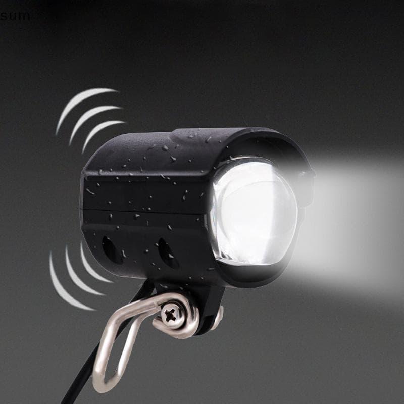 [sum] 36V-72V E-Bike Horn Light Scooter LED Farol À Prova D'água 2 Em 1 Lâmpada De Buzina Lanterna De Bicicleta Para Mot