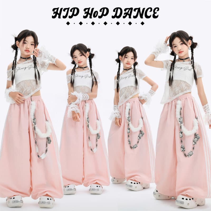 Jazz dança menina hip-hop desempenho traje crianças hip-hop desempenho traje dopamina verão menina jazz dança terno AYS2