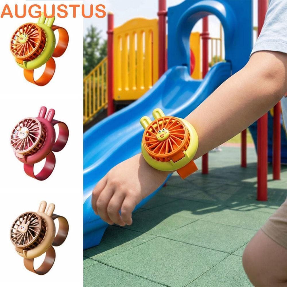 AUGUSTUS Mini Ventilador Vestível Infantil , De Design De Relógio Macio De Desenho Animado , Recarregável Por USB
