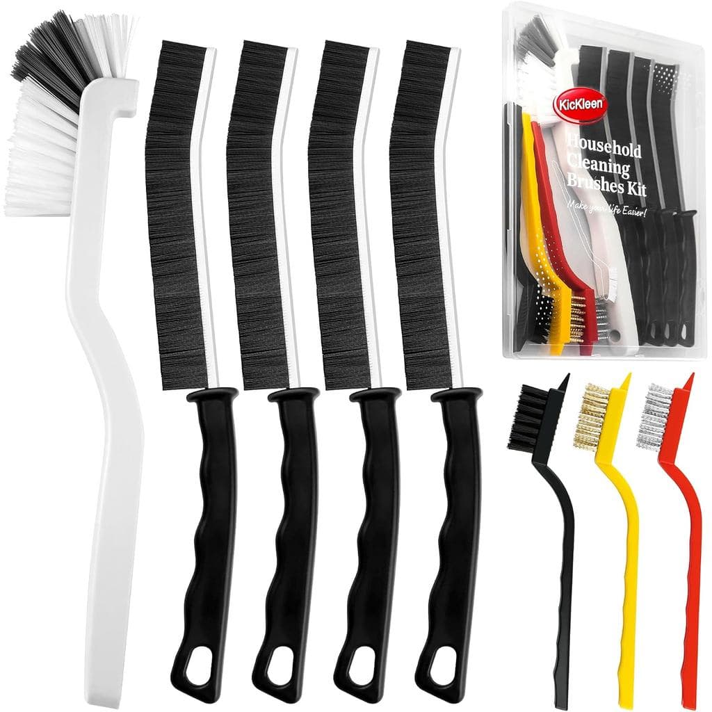 Conjunto de 8 Escovas para Limpeza de Fendas, Escovas de Cerdas Rígidas Multiuso para Limpeza Profunda de Cozinha, Banhe