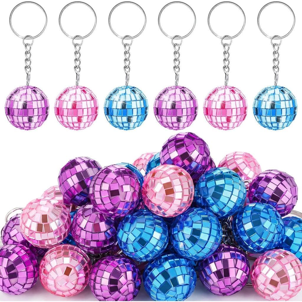 Equsion 36 Peças Chaveiros de Bola de Discoteca em Lote, 1,18 Polegadas, Lembranças de Festa Kpop, Chaveiros de Bola de