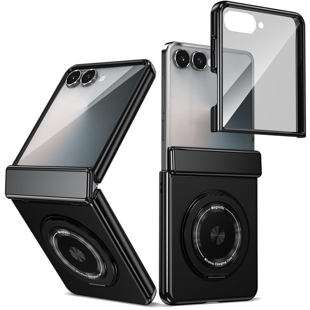 Capa De Telefone Para Samsung Galaxy Z Flip 8 Flip8 8 7 6 5 4 3 Flip7 5G Anel Magnético Magsafe Carga Sem Fio