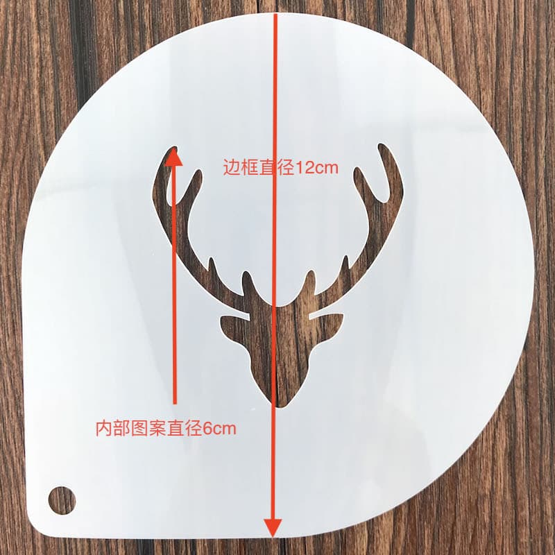 Conjunto de 12 peças de ferramentas para decoração de café com tema natalino, incluindo um tapete para latte art, peneir