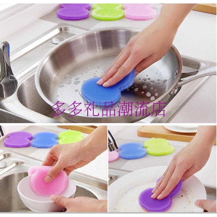 Venda quente escova de lavar louça de Silicone antiaderente pote escova de limpeza frutas vegetais pano de limpeza cozin