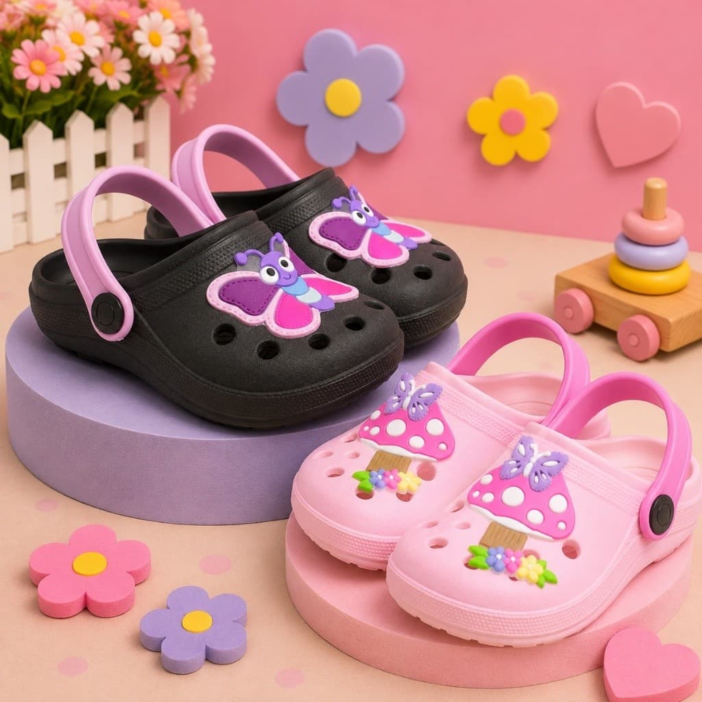 Kit 2 Sandália Infantil feminina papete escolar verão leve e confortável