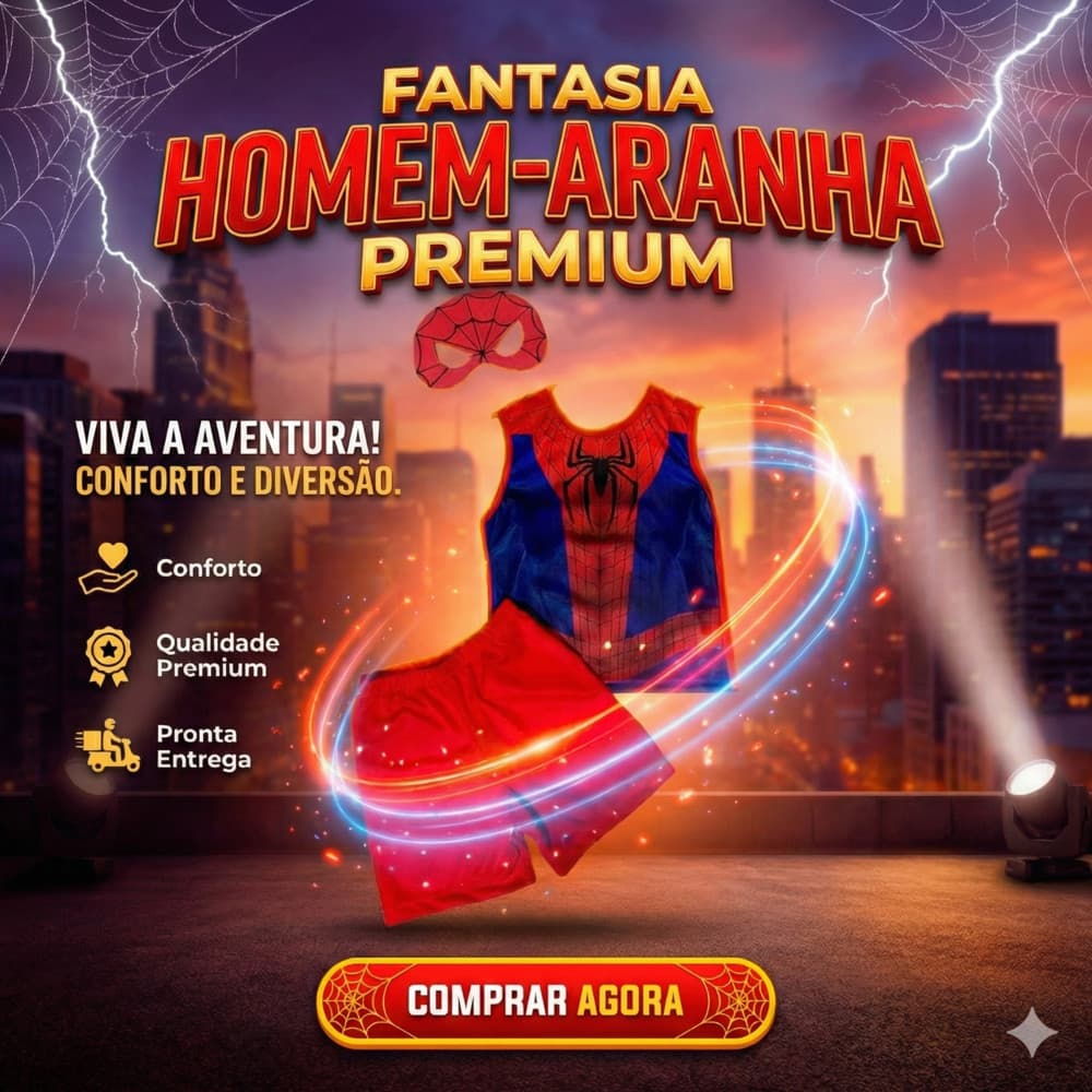Fantasia Infantil Homem Aranha G