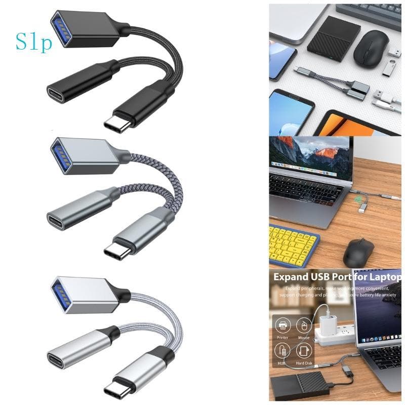 Adaptador Slp USB C Para Carga Tipo Divisor OTG 2 1 Rápida 10WPD