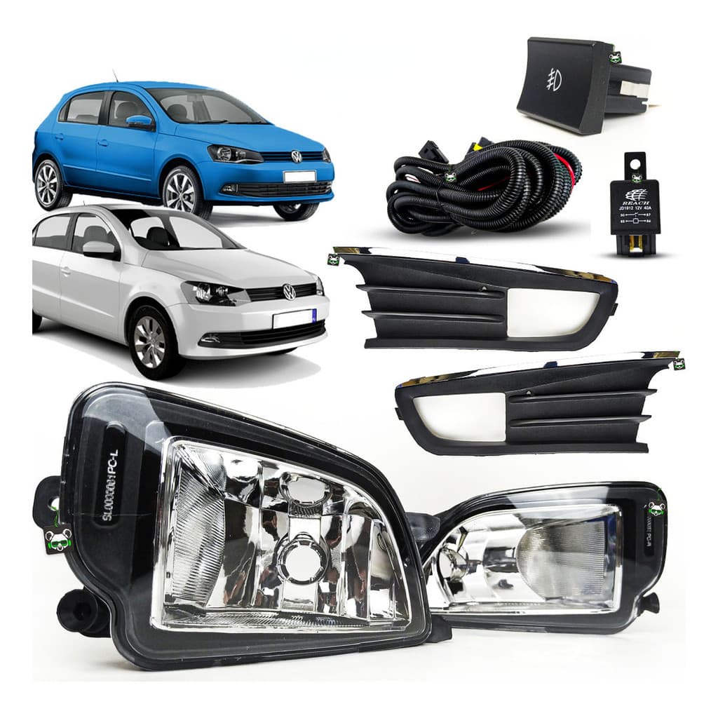 Kit Farol Auxiliar Gol/Voyage G6 2012-2015 Botão Modelo Original