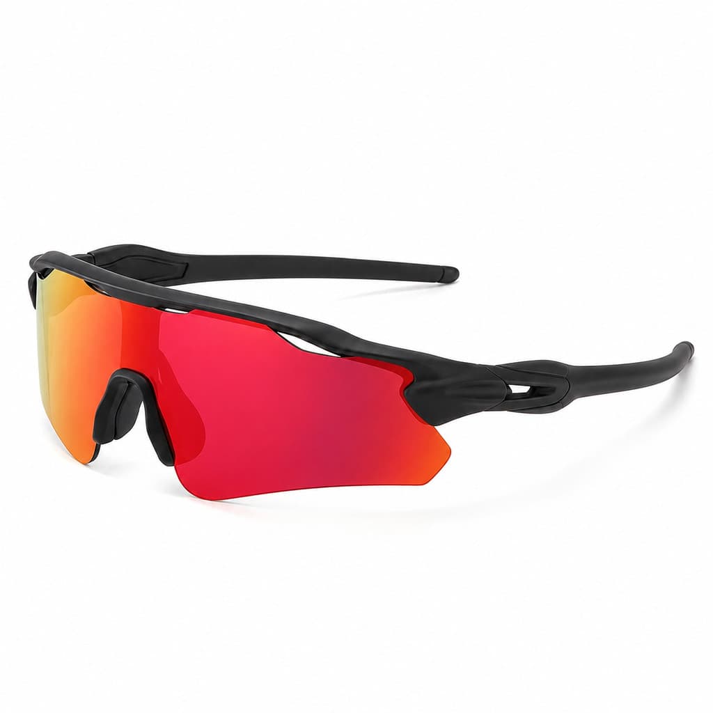 Óculos Esportivo UV400 Ciclista Lente Vermelha