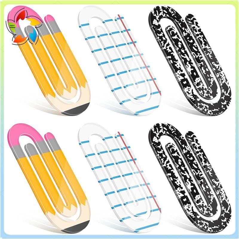 Clipes De Papel Acrílico Marcadores Jumbo Para Artesanato DIY Decoração Escolar 6 Peças