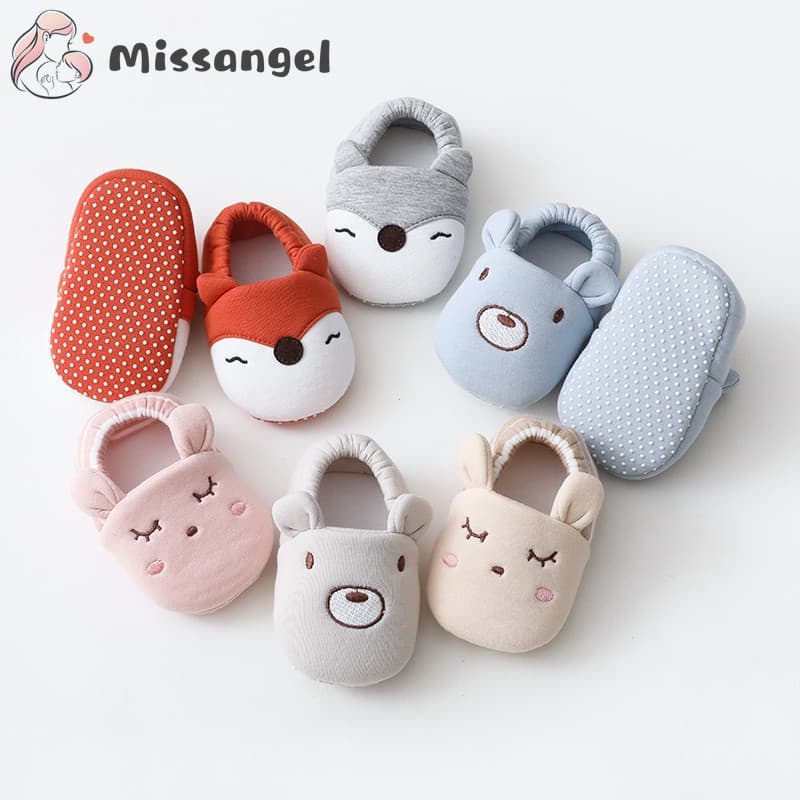 Baby Boys Girl Shoes First Walkers Tecido De Desenho Animado Sapato De Algodão Unisexo Sem Deslizamento Berço De Fundo M