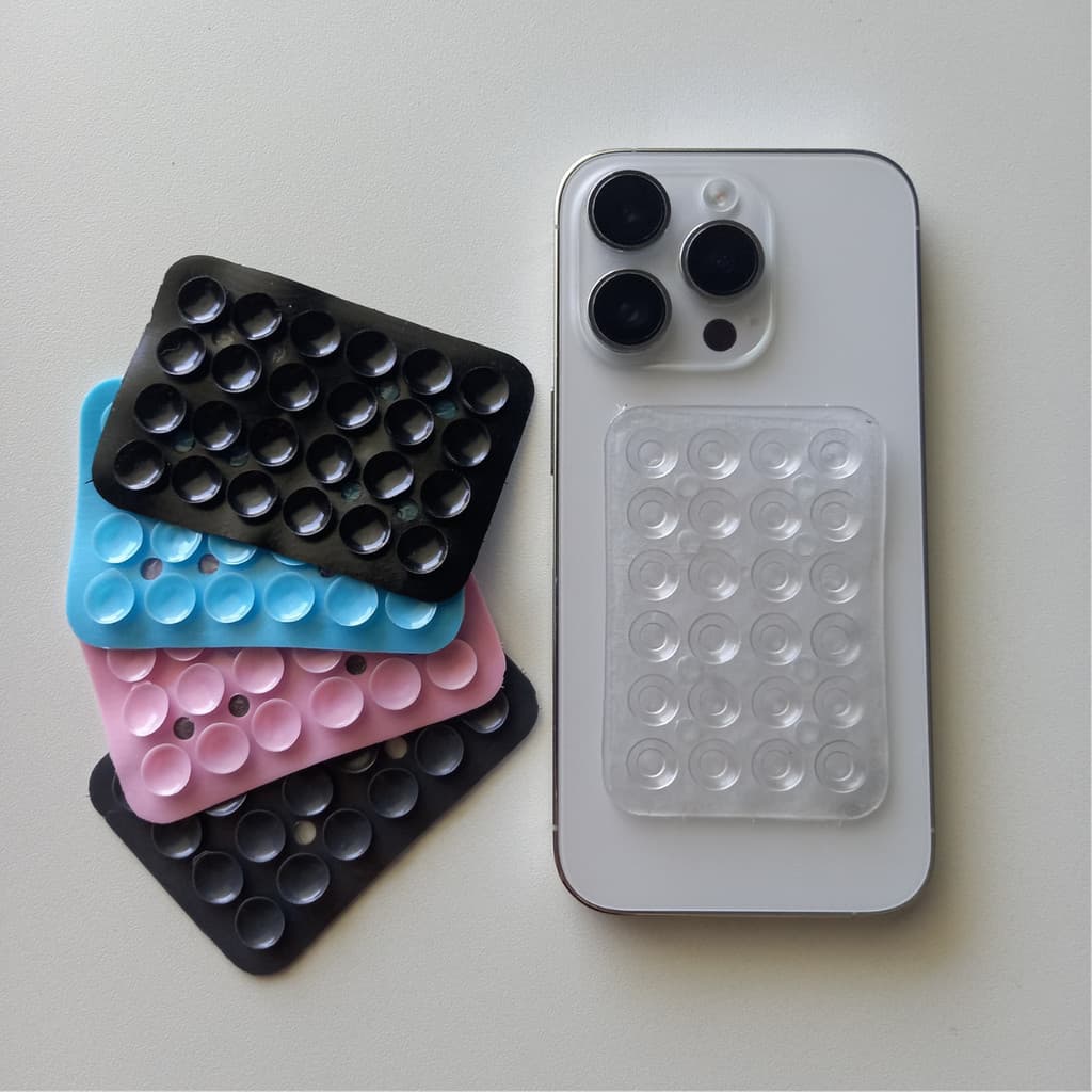 Ventosa silicone INRAM 24 Simples Antideslizante Estojo Telefone Celular Portátil Suporte Quadrado