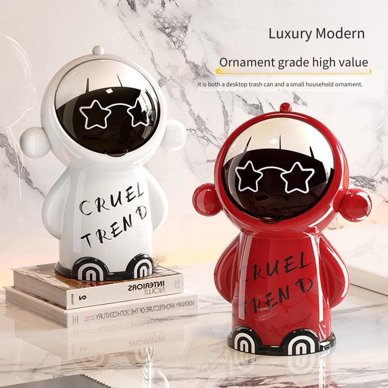 Mini Lata De Lixo De Mesa Com Tampa , Balde De Armazenamento De Desenhos Animados Para Carro , Casa , Restaurante , Higi