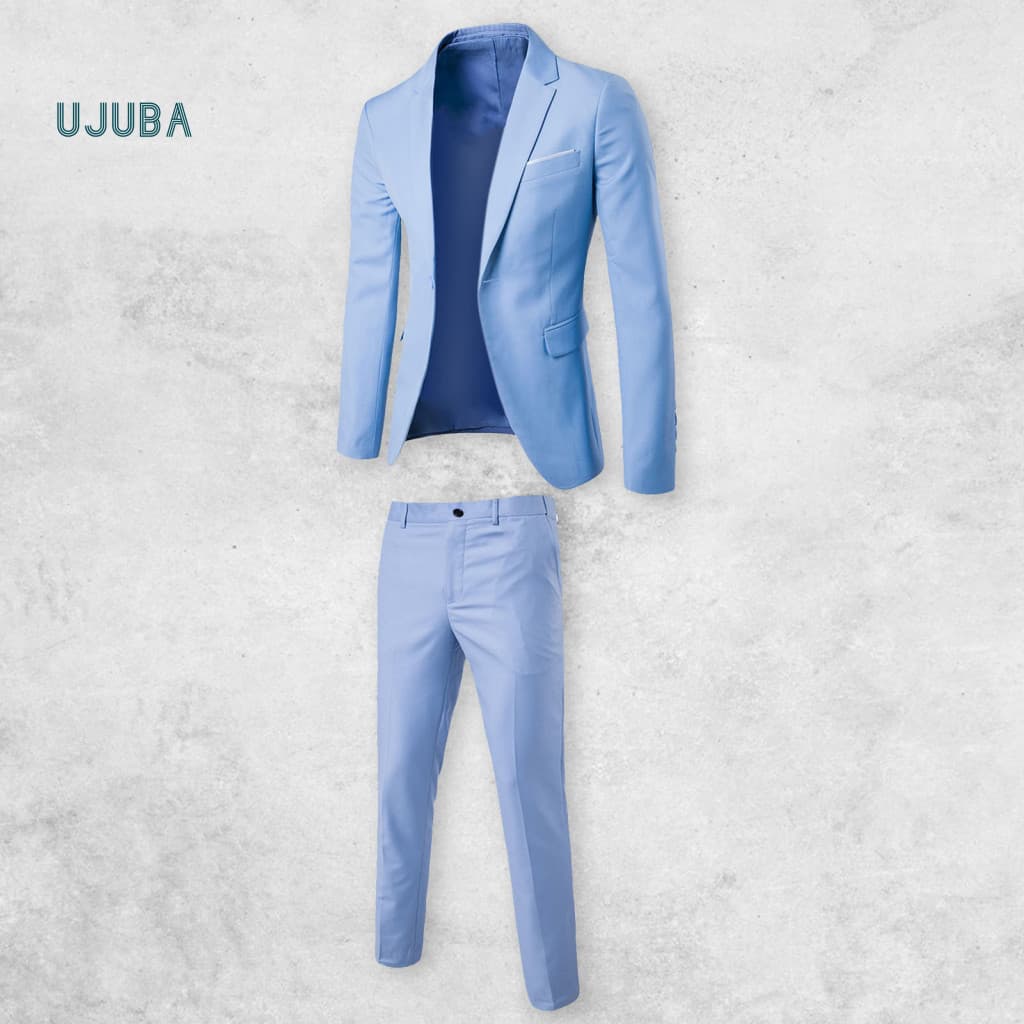 Ujb 1 Conjunto Jaqueta Calças Gola Aberta Aconchegante Cor Pura Botões Blazer
