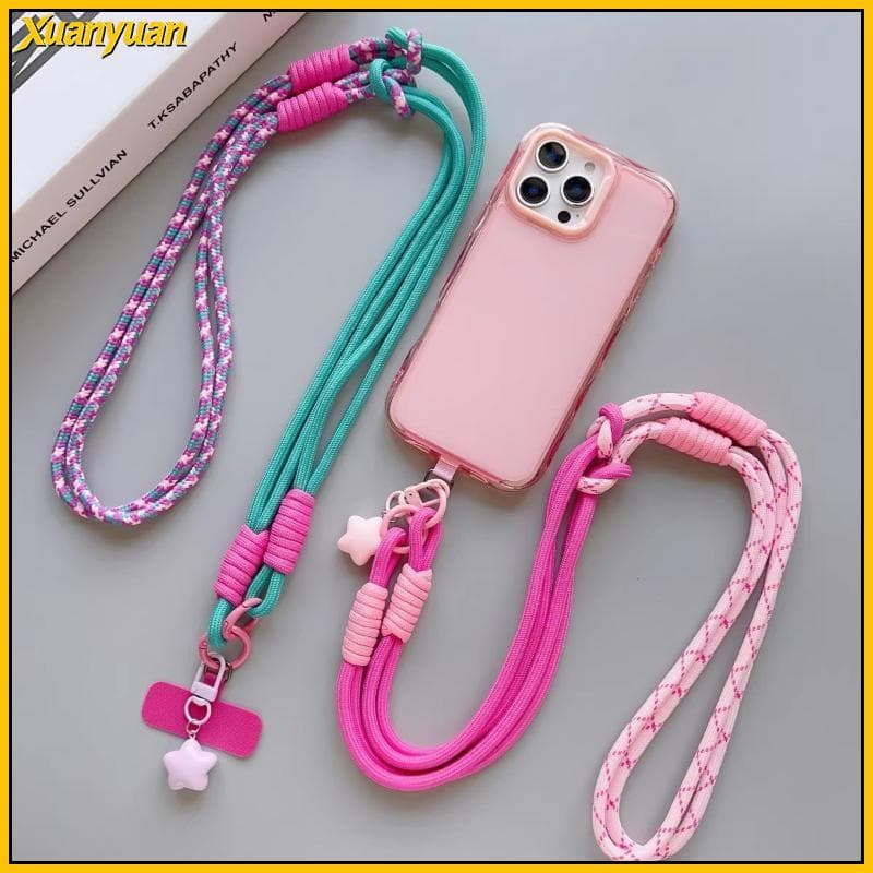 XYuan Cordão Longo Antirroubo Para Telefone Crossbody Com Pingente De Estrela De Dois Tons Caminhada Diária E Viagens BR