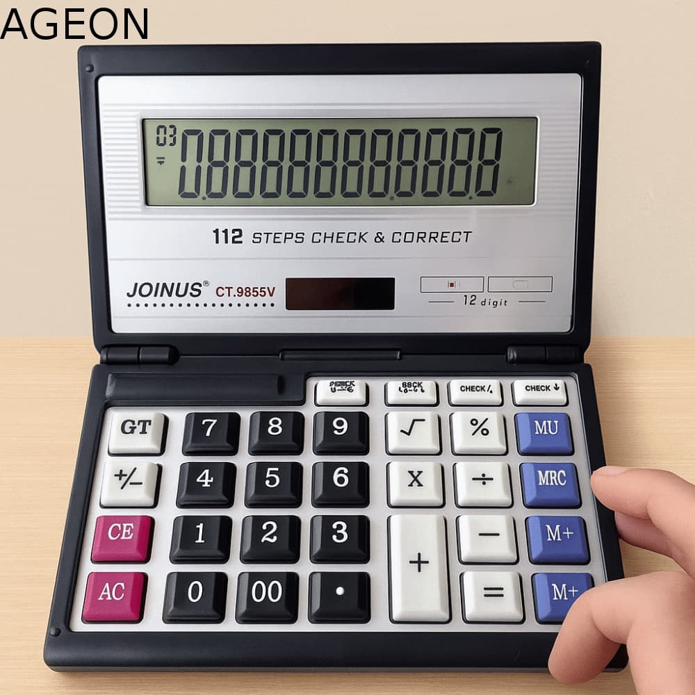 Calculadora Dobrável AGEON , Solar De 12 Dígitos Portátil De Escritório Financeiro