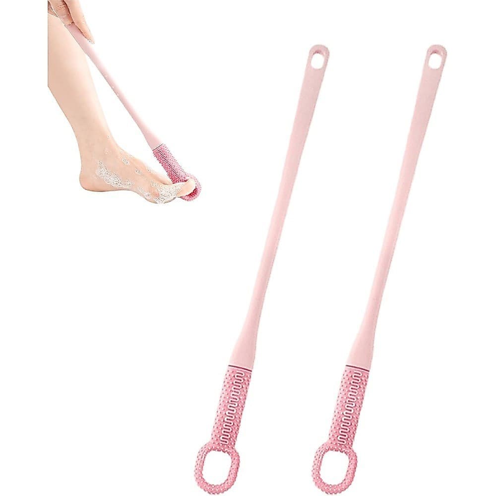 Escova para limpeza profunda dos pés, de silicone três em um, com cabo longo, escova para os dedos dos pés, esfoliante,
