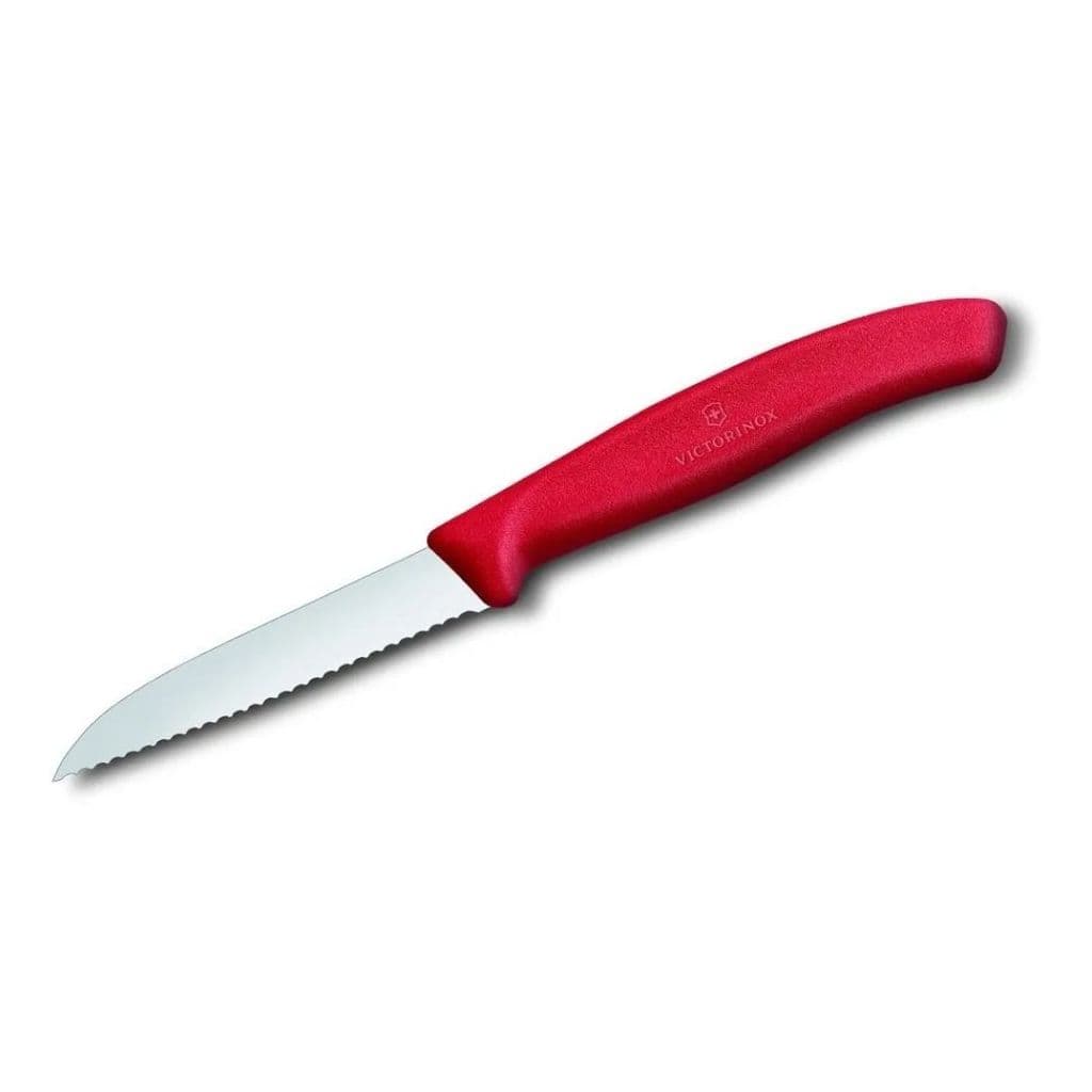 Faca Swiss Classic 8 Cm Lâmina Serrilhada Vermelha Victorinox