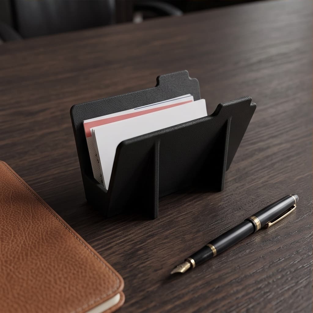 Porta Cartões de Visita Estilo Pasta Organizador de Mesa para Escritório e Recepção