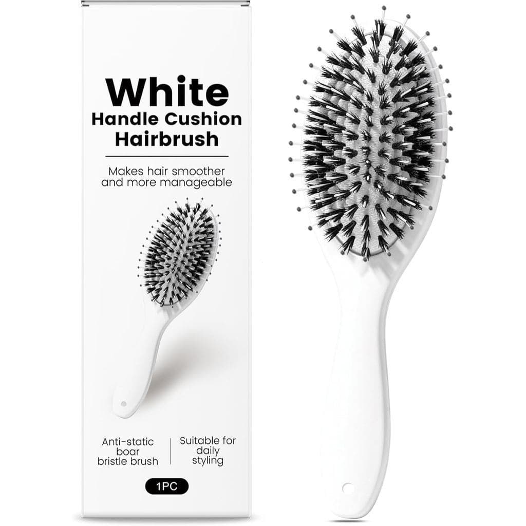 Escova de cabelo com cerdas de javali, mais forte, faz o cabelo brilhante, escova de cabeça para baixo, escova de cabelo