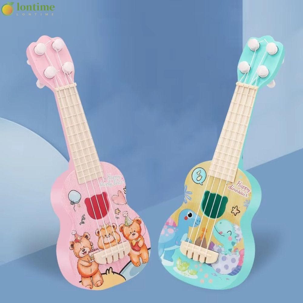 LONTIME Kids Ukulele , Guitarra Criativa Para Iniciantes , Mini Brinquedos Musicais De Desenho Animado