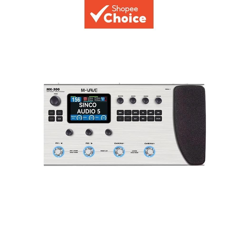 M-VAVE MK 300 Processador De Guitarra Multiefeitos IR Amp Simulator Looper Tuner Com Pedal De Expressão Stage Studio Gea