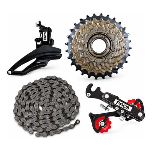 Kit Bicicleta 21 Marchas Câmbios Paco + Catraca+ Corrente