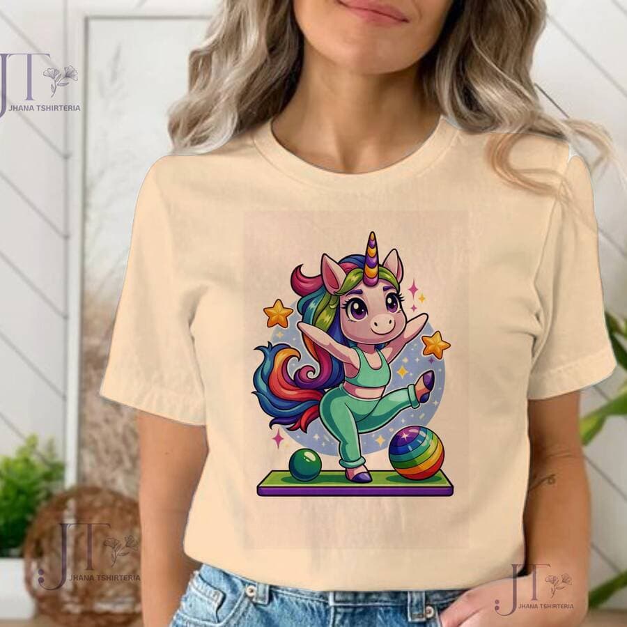Blusa feminina UNICÓRNIO PILATES,BOLA COLORIDA,MODA CASUAL