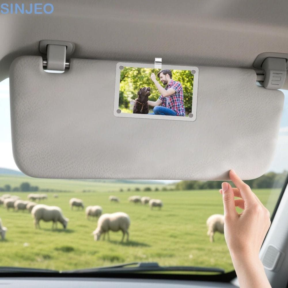 Suporte Para Fotos Com Viseira Solar SINJEO , Clipe De Foto Acrílico Leve À Prova D'água , Transparente