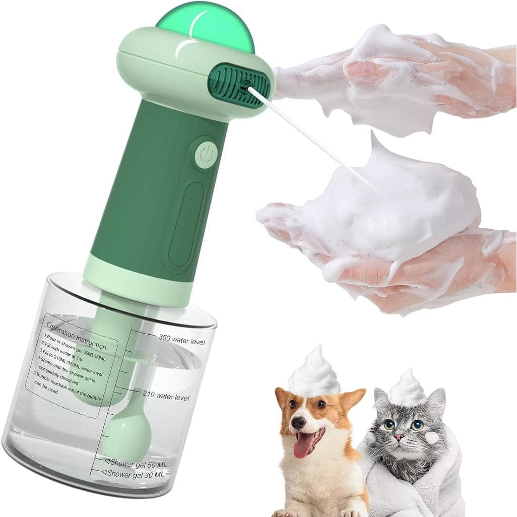 Electric Dog Shampoo Dispenser,IPX7 Cat Shampoo Sprayer,Pet Bath Supplies Automatic Foaming Shampoo Dispenser for Dog De