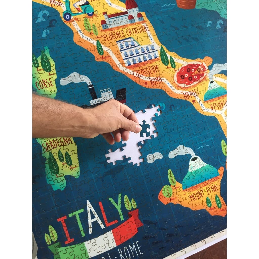 Quebra Cabeca Mapa Ilustracao Da Italia 676 Pecas 78x78cm