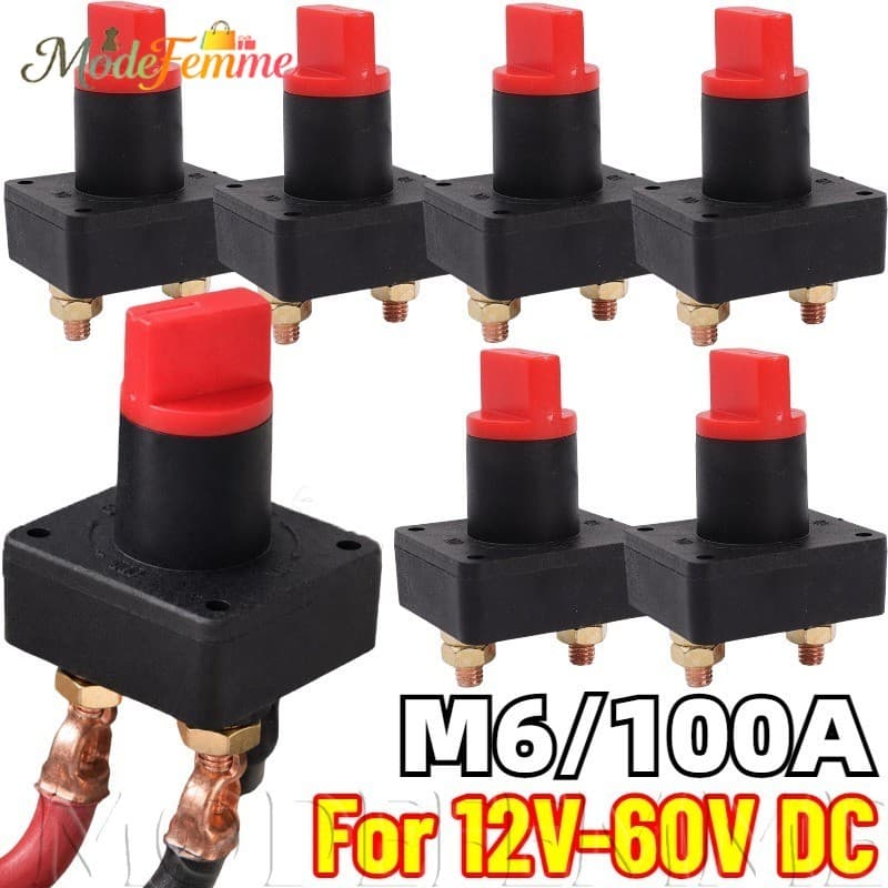 [À Venda] Interruptor De Desconexão Da Bateria Do Carro-Isolador De Corte De Energia-Tensão DC 100A 12-60V-Mini Alça Rot