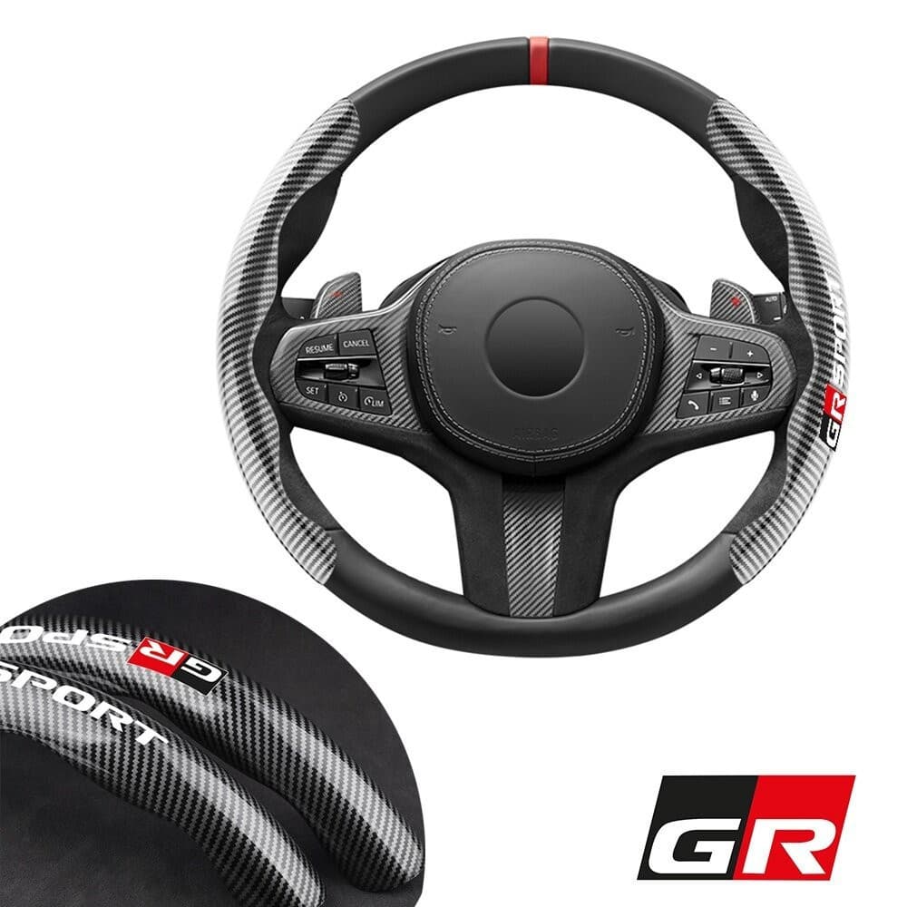 LAIFU 2 peças de capa de volante de carro em fibra de carbono para GR Sport Toyota car VIos Yaris Corolla Cross Wish Rev