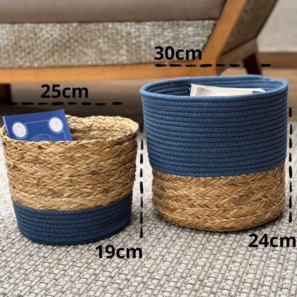 Cachepot Cesto Para Plantas Decoração Costurado em corda de algodão e Fibra Natural lavável
