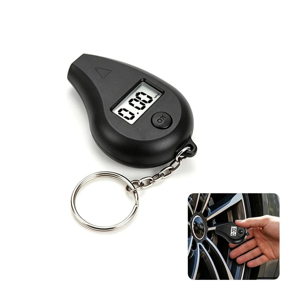 Mini Medidor De Pneu Digital Display Lcd Pressão Ar Do Carro Auto Motocicleta Alarme Segurança Alta Precisão Moni