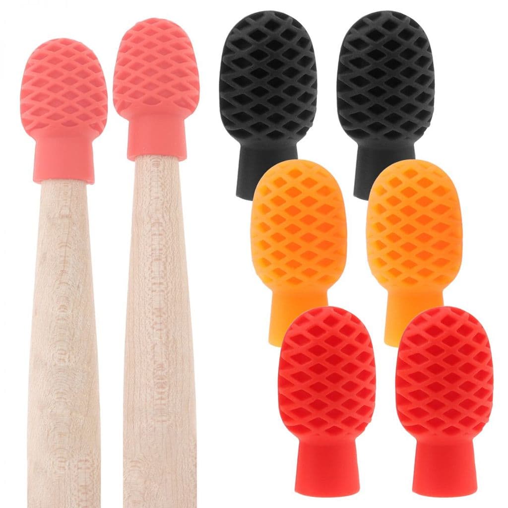 6 Peças Amortecedores De Baqueta De Silicone Dicas Tambor Vara Mudo