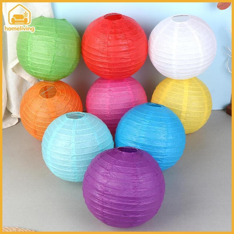 HomeLiving Redondo Colorido Dobrável Lanternas De Papel 1/3 Pçs Lâmpadas Penduradas Para Evento Escolar Igreja Atividade