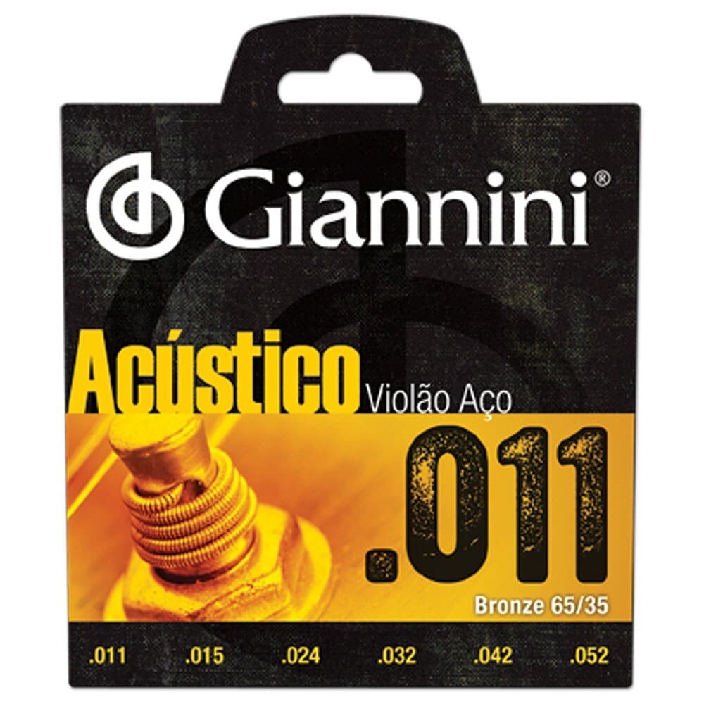 Corda Para Violão Giannini Gespw Bronze Acústica 65/35 0,011