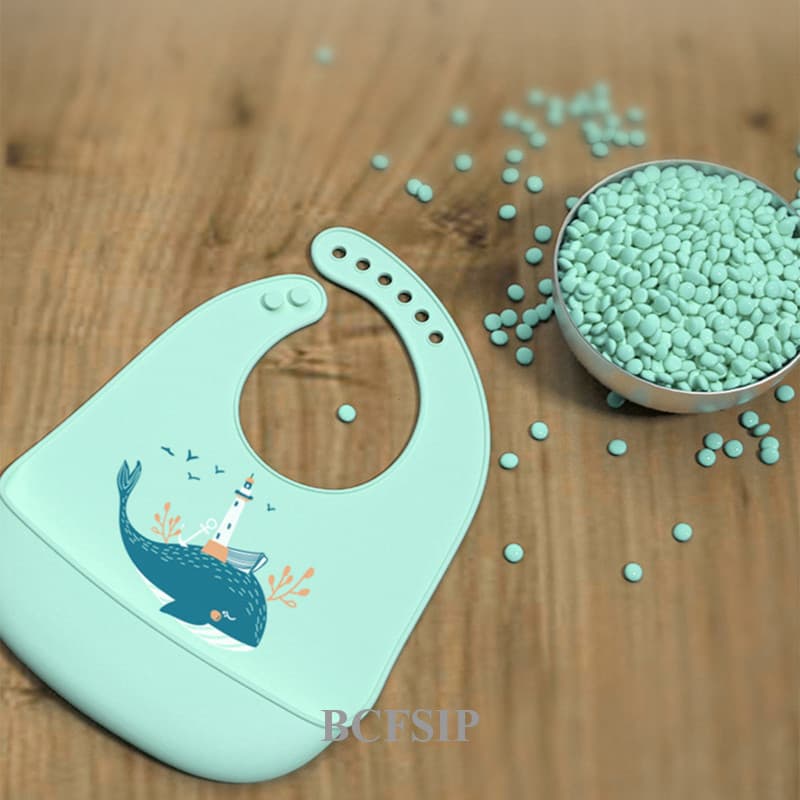 Babadores De Silicone Para Bebês , Alimentação Com Bandeja De Migalhas , 6 Botões Ajustáveis , Sem BPA , Babador Fácil L