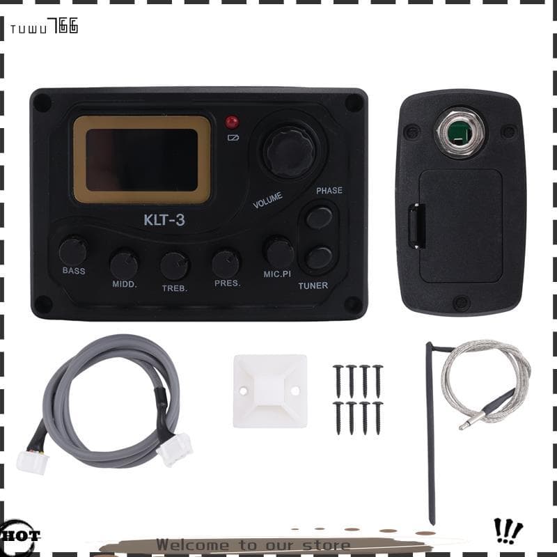 Equalizador De EQ De 4 Bandas , Pré-Amplificador De Guitarra Acústica-3 Com Afinador Digital E Captador