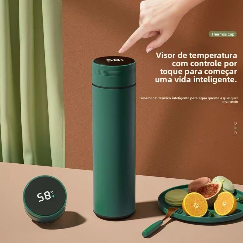 Garrafa de água e garrafa térmica de aço inox 316, medição inteligente, separa chá e água, portátil