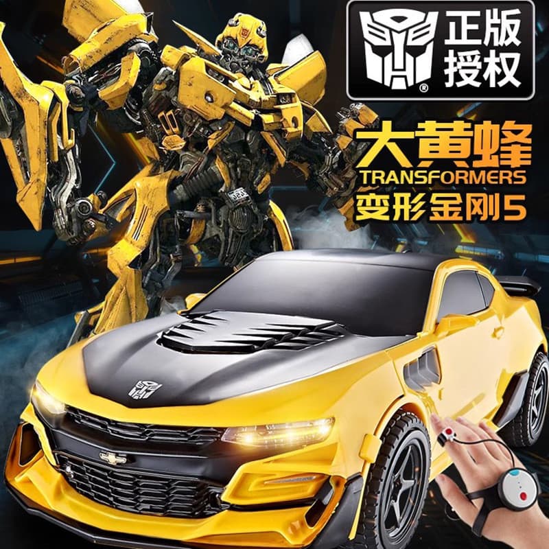 Crianças brinquedo carro de controle remoto carro deformação indução carregamento Bumblebee robô menino presente anivers