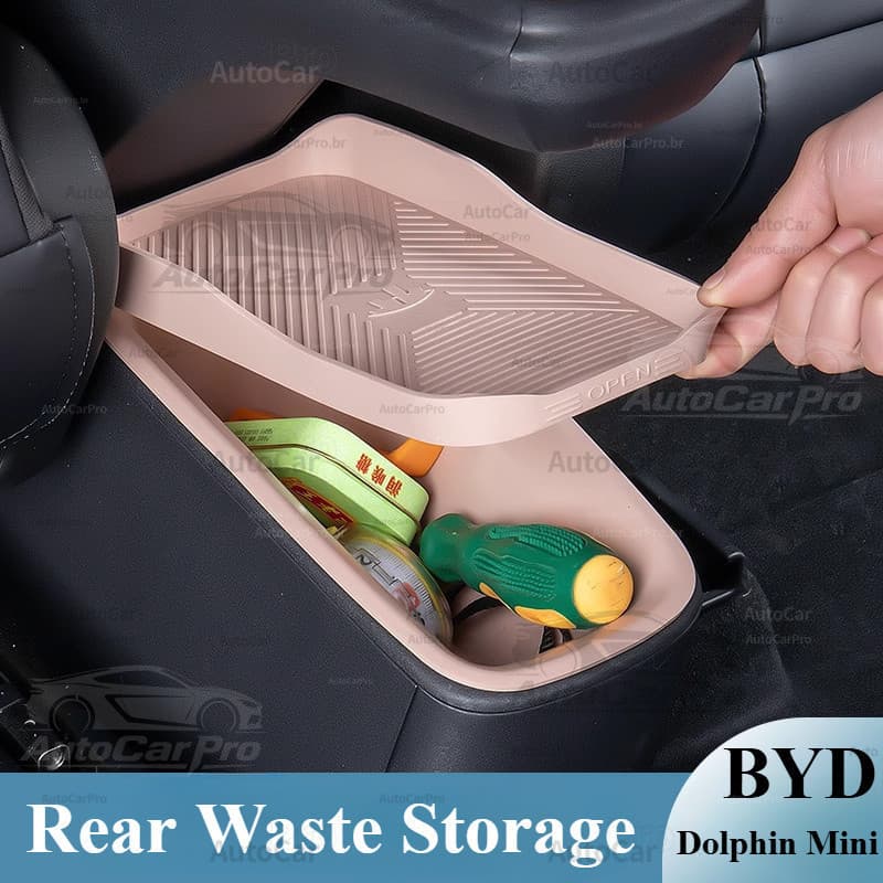 Para BYD Golfinho Mini Seagull, Caixa de Armazenamento Traseira, Lixeira, Acessórios para Carro, Decoração Interior YU8J