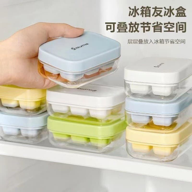 Molde de cubo de gelo de Silicone macio, Mini prensa de qualidade alimentar, 6 compartimentos, bandeja de gelo, fácil li