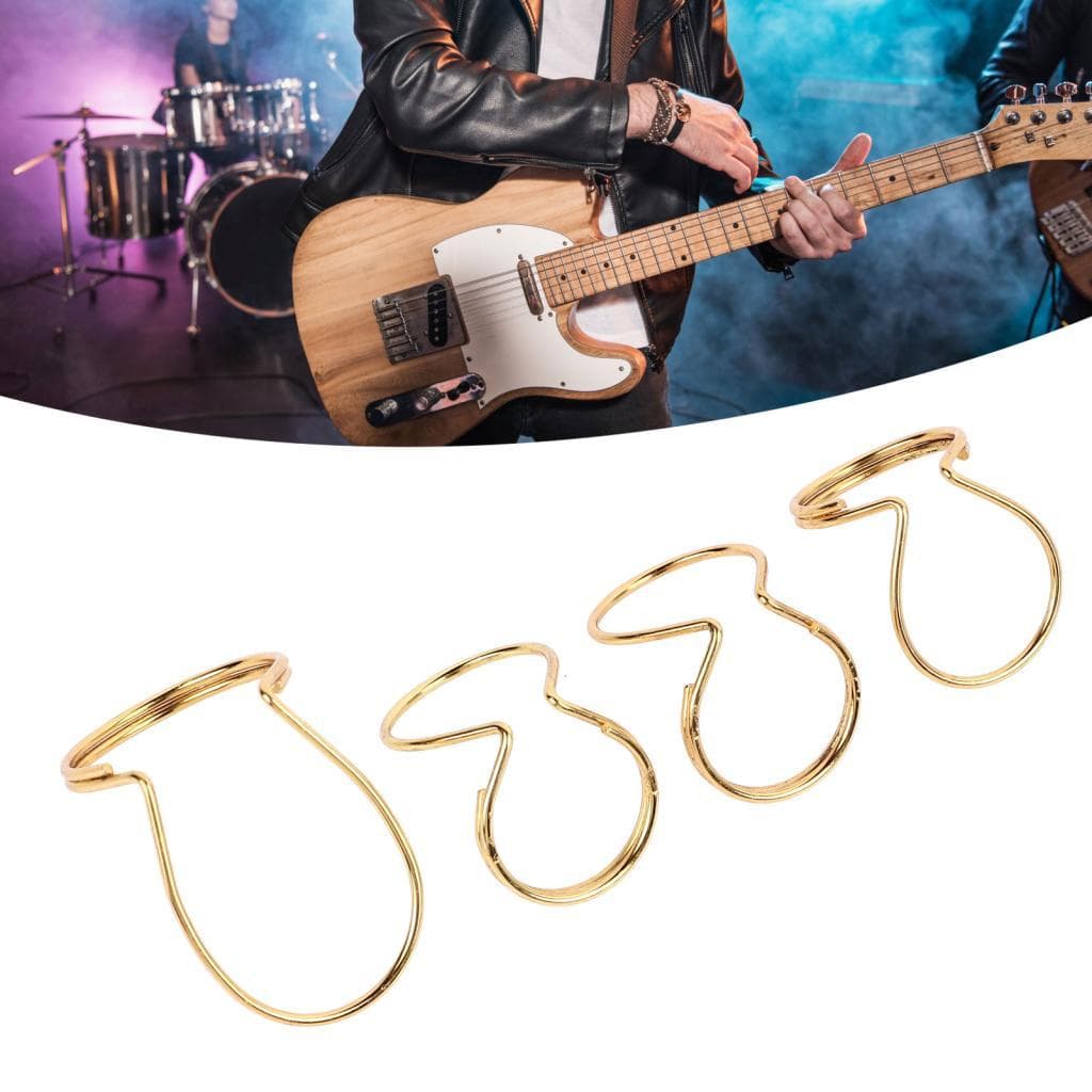 Mingzhe borboleta metal guitarra polegar palheta 4 peças conjunto para tocar guitarras elétricas (ouro)