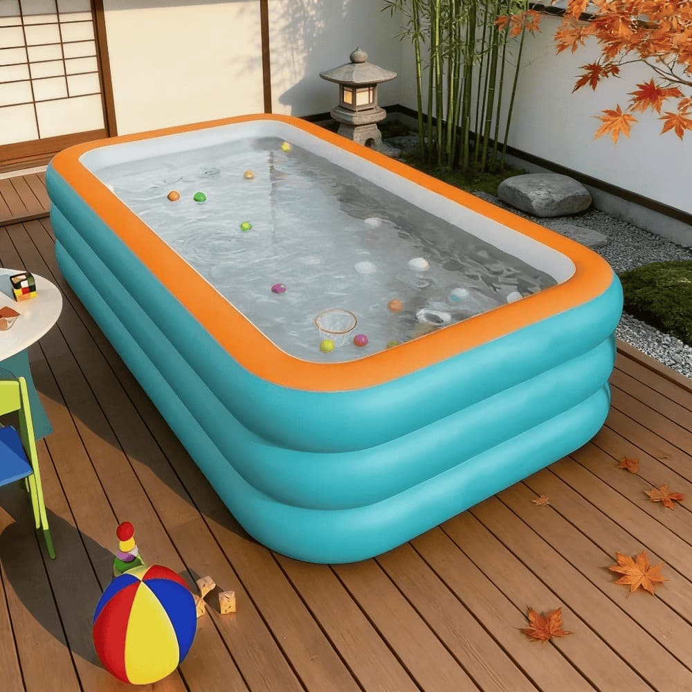Piscina Inflável Grande Familiar 3m com Estrutura Multicamada Ideal para Várias Pessoas - Piscina Rápida Montagem