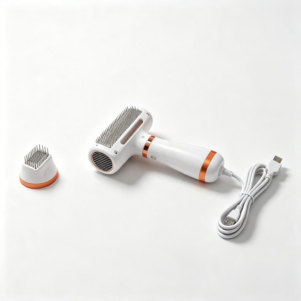 Secador e Escova para Pets 2 em 1, Seca e Desembaraça Pelos de Cães e Gatos, Acessórios de Banho para Animais Domésticos