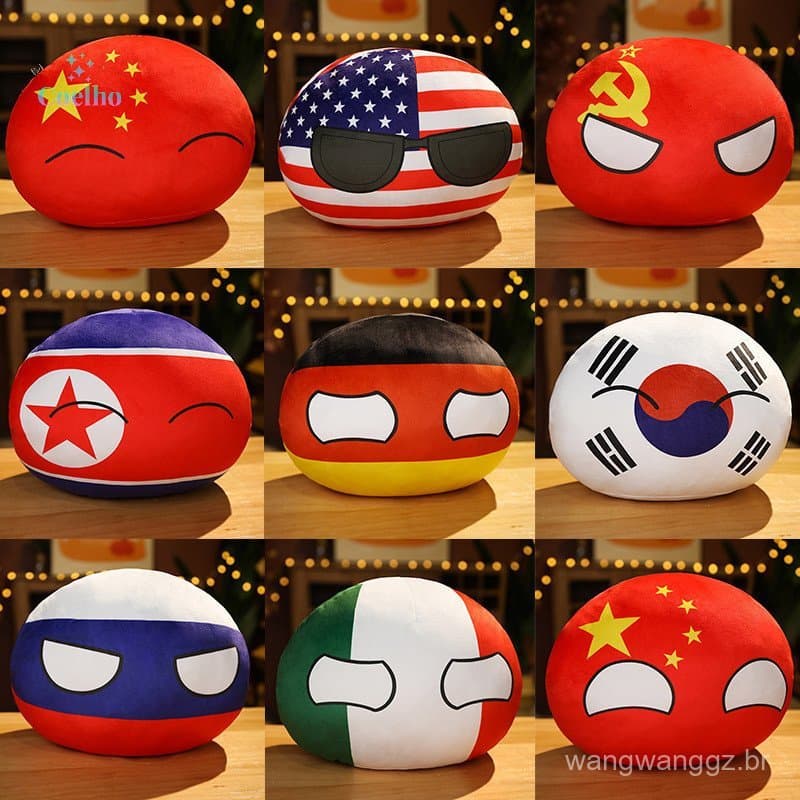 Decoração 10cm Country Ball Plush Toy Polôniaball Pendant Countryball Doll Stuffed Kids Novo