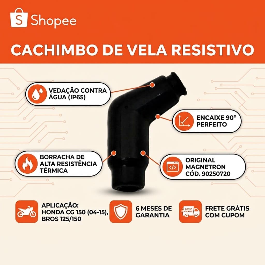 Cachimbo De Vela Resistivo Magnetron CG 150 Titan Fan NXR 125 150 Bros Mix Flex